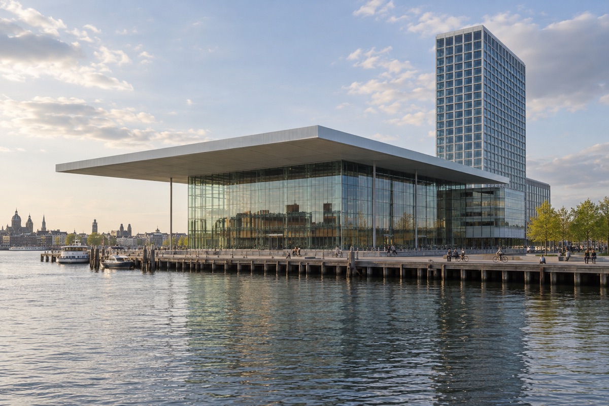 Het Muziekgebouw aan 't IJ in Amsterdam, waar Learnit kantoor houdt