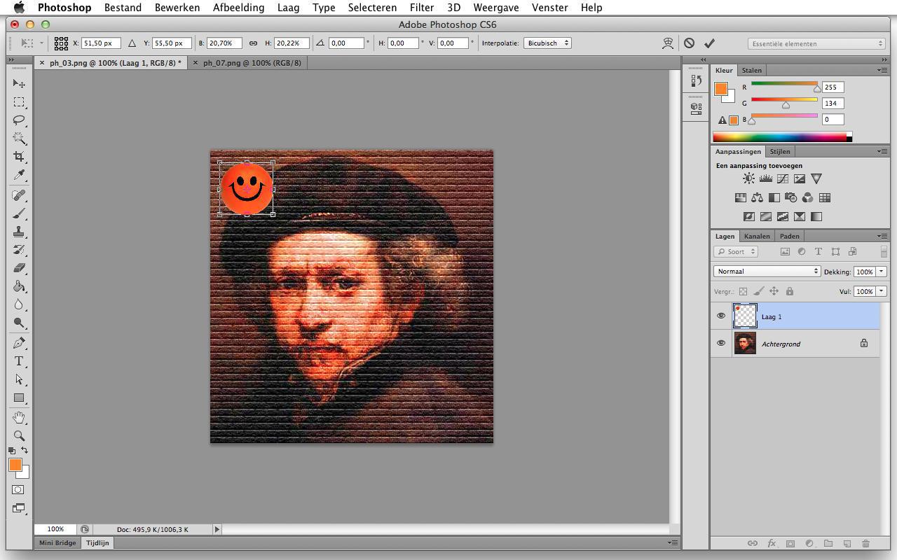 Rembrandt met smiley